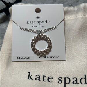 Kate Spade Silver Circle Necklace with Cubic Zirconia 19.5”